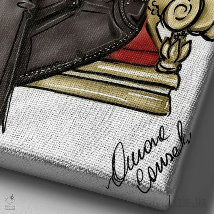 تابلو ورساچه (برند مد ایتالیایی) اثر آتلیه کنسولو (استودیو هنری) - نمای نزدیک بافت بوم