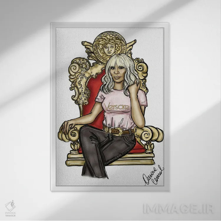 تابلو ورساچه (برند مد ایتالیایی) اثر آتلیه کنسولو (استودیو هنری) - نمای قابدار سفید