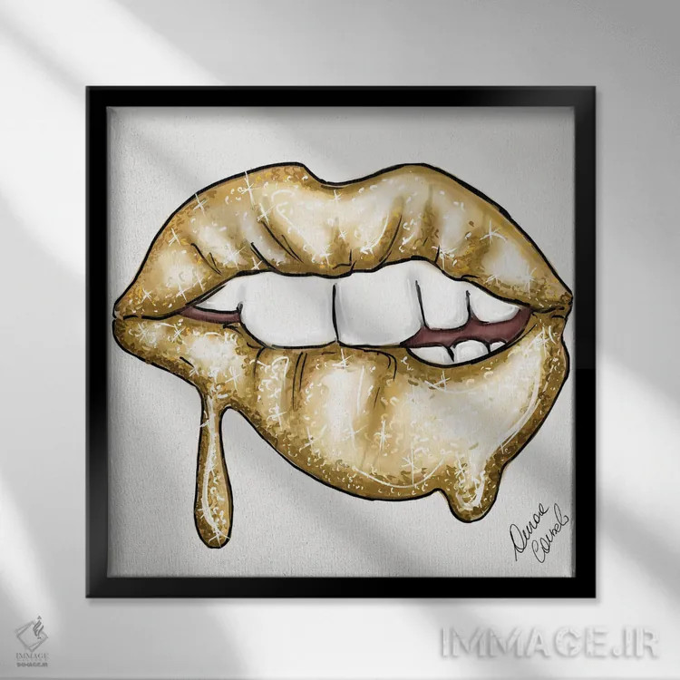 تابلو طلای روان اثر آتلیه کنسولو (استودیو هنری) - نمای قابدار مشکی