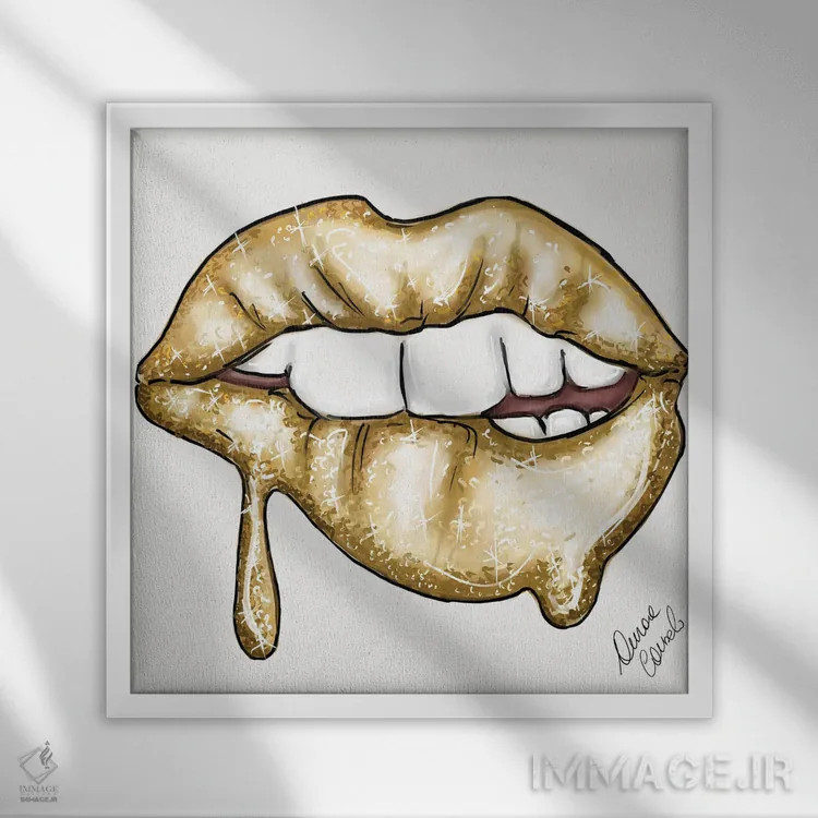 تابلو طلای روان اثر آتلیه کنسولو (استودیو هنری) - نمای قابدار سفید