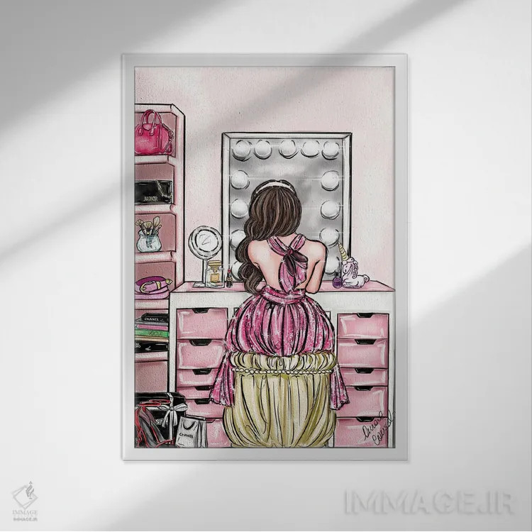 تابلو روتین زیبایی اثر آتلیه کنسولو (استودیو هنری) - نمای قابدار سفید