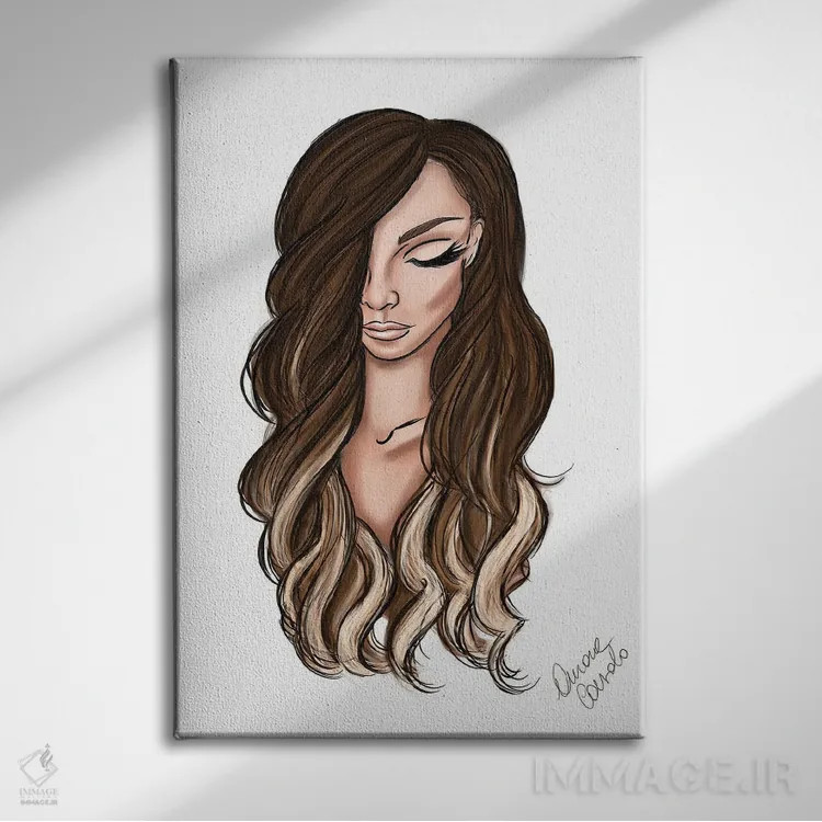 تابلو مو اثر آتلیه کنسولو (استودیو هنری) - نمای روبهرو روی دیوار