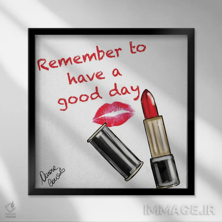 تابلو روز خوبی داشته باش اثر آتلیه کنسولو (استودیو هنری) - نمای قابدار مشکی