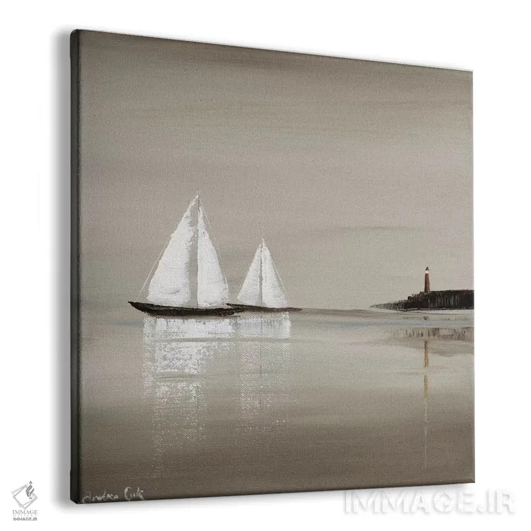 تابلو کشتیرانی خاکستری ۱ اثر آندریا کوک - نمای پرسپکتیو محصول