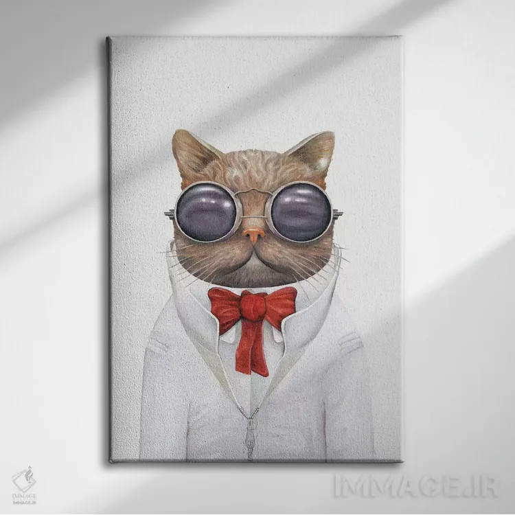 تابلو گربه ستارهای (فضایی) اثر انیمال کرو (گروه هنری/نام هنری) - نمای روبهرو روی دیوار