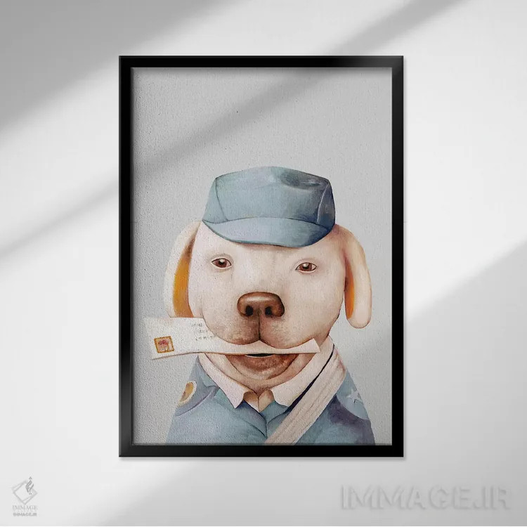 تابلو سگ پیک اثر انیمال کرو (گروه هنری/نام هنری) - نمای قابدار مشکی