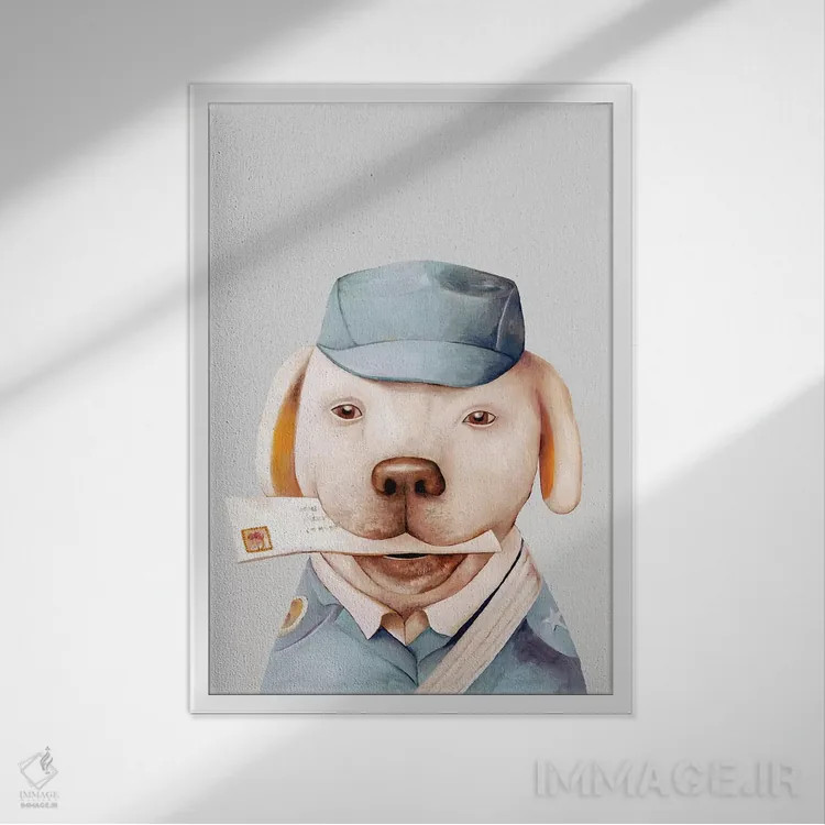 تابلو سگ پیک اثر انیمال کرو (گروه هنری/نام هنری) - نمای قابدار سفید