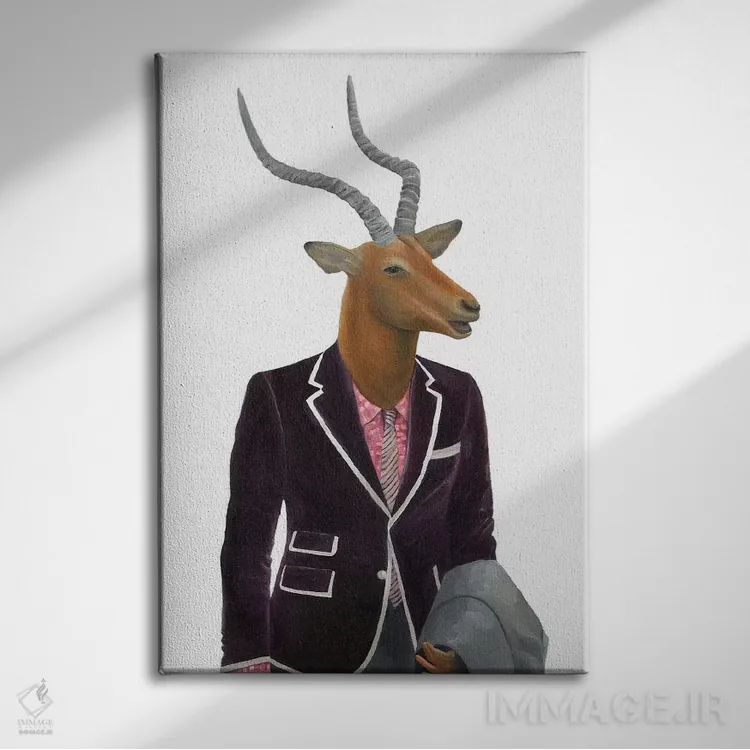 تابلو غزال اثر انیمال کرو (گروه هنری/نام هنری) - نمای روبهرو روی دیوار