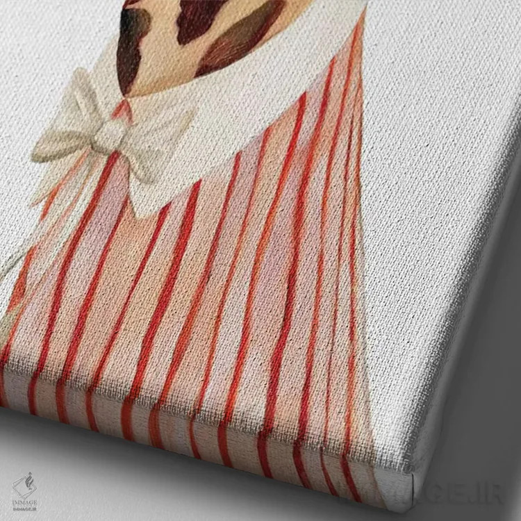 تابلو زرافه اثر انیمال کرو (گروه هنری/نام هنری) - نمای نزدیک بافت بوم