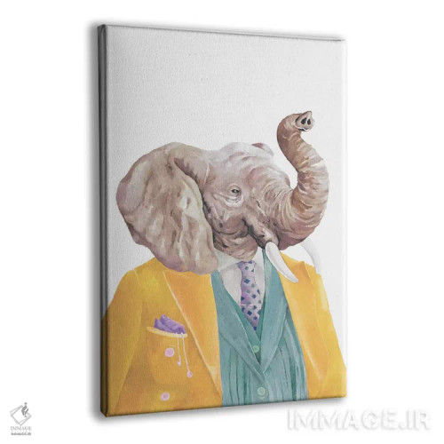 تابلو فیل با پوست طلایی اثر انیمال کرو (گروه هنری/نام هنری) - نمای پرسپکتیو محصول