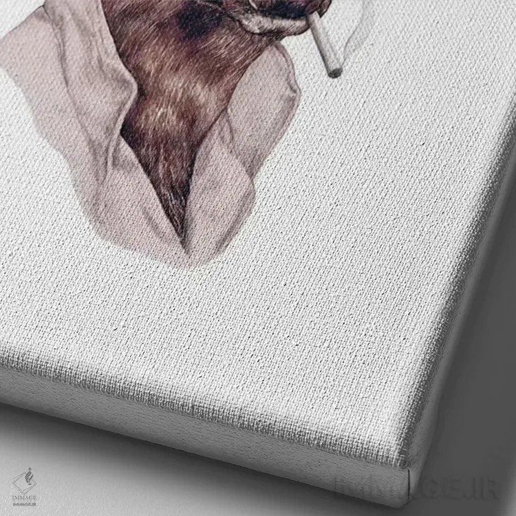 تابلو آهو/گوزن شرور اثر انیمال کرو (گروه هنری/نام هنری) - نمای نزدیک بافت بوم