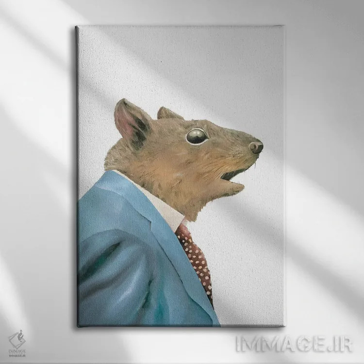 تابلو سنجاب خاکستری اثر انیمال کرو (گروه هنری/نام هنری) - نمای روبهرو روی دیوار