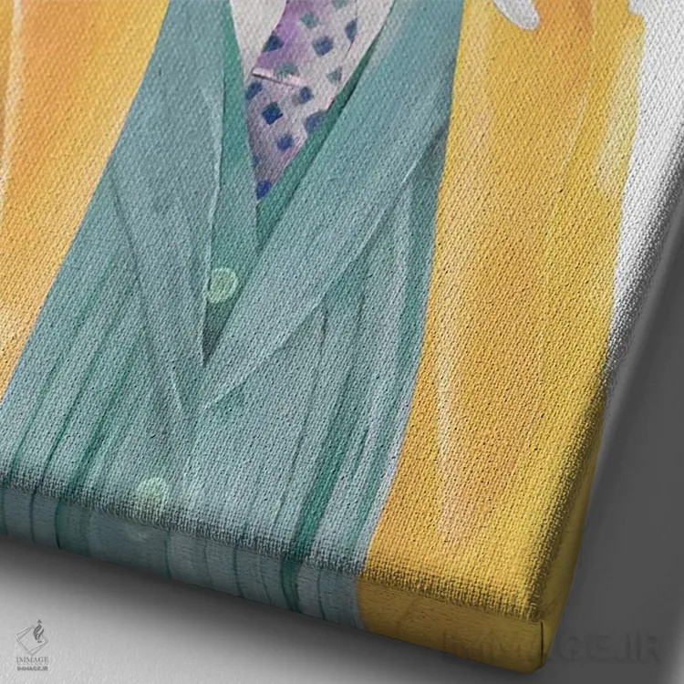 تابلو فیل با پوست طلایی اثر انیمال کرو (گروه هنری/نام هنری) - نمای نزدیک بافت بوم