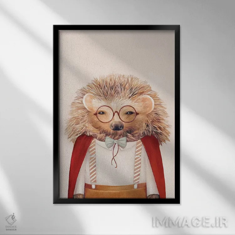 تابلو جوجهتیغی اثر انیمال کرو (گروه هنری/نام هنری) - نمای قابدار مشکی