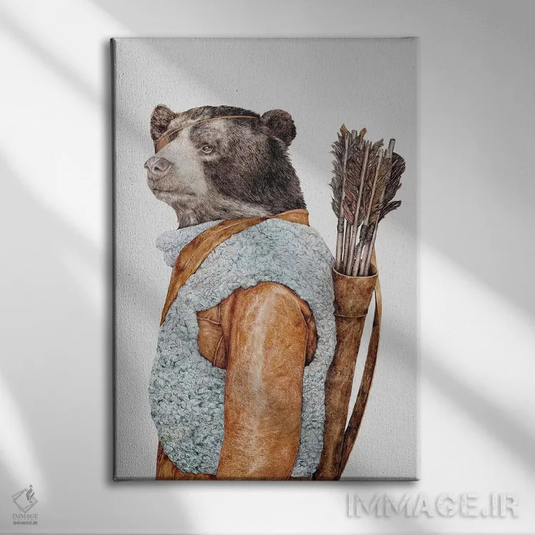 تابلو خرس شکارچی اثر انیمال کرو (گروه هنری/نام هنری) - نمای روبهرو روی دیوار