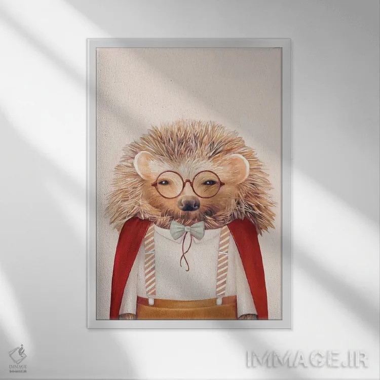 تابلو جوجهتیغی اثر انیمال کرو (گروه هنری/نام هنری) - نمای قابدار سفید