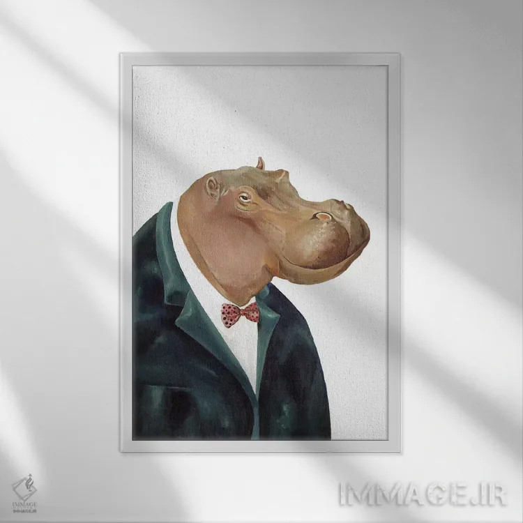 تابلو اسب آبی اثر انیمال کرو (گروه هنری/نام هنری) - نمای قابدار سفید