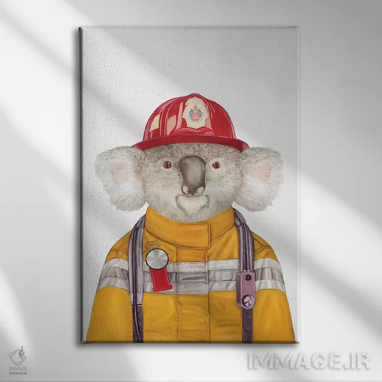 تابلو کوالای آتشنشان اثر انیمال کرو (گروه هنری/نام هنری) - نمای روبهرو روی دیوار