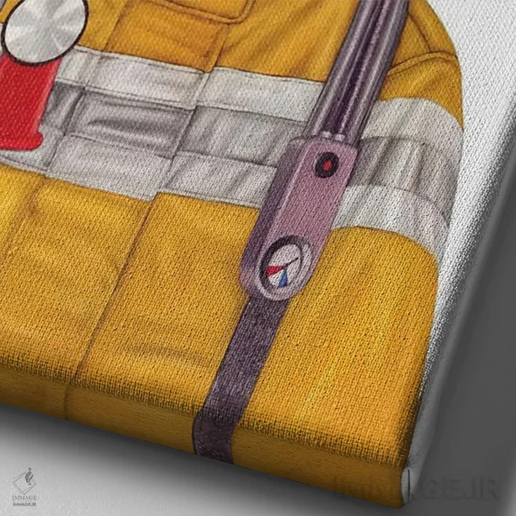 تابلو کوالای آتشنشان اثر انیمال کرو (گروه هنری/نام هنری) - نمای نزدیک بافت بوم