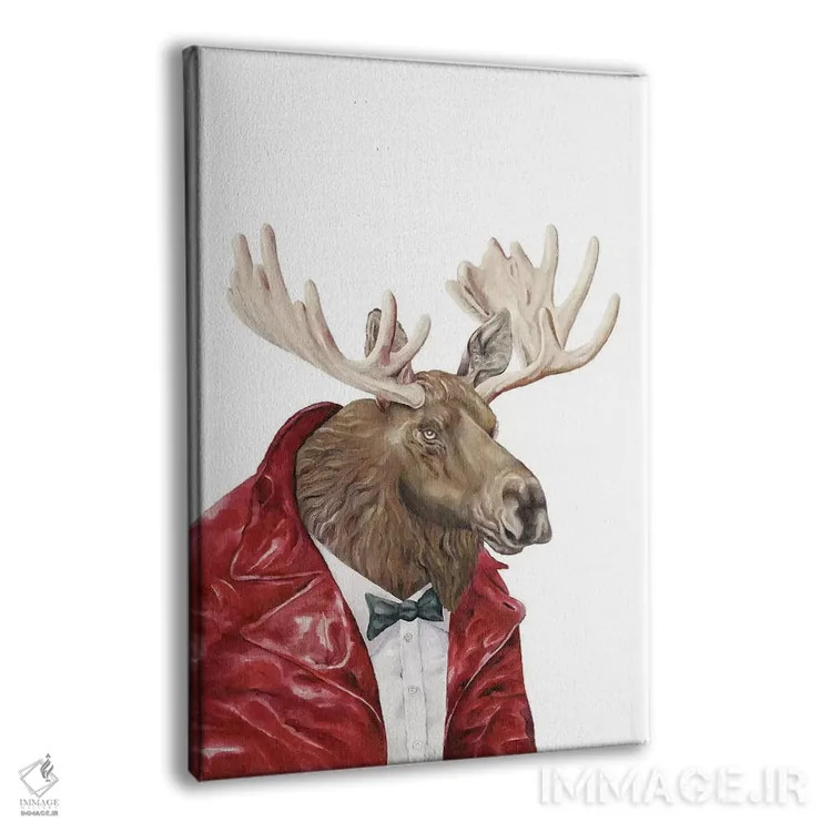 تابلو گوزن شمالی با لباس چرمی اثر انیمال کرو (گروه هنری/نام هنری) - نمای پرسپکتیو محصول