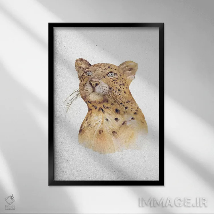 تابلو پلنگ اثر انیمال کرو (گروه هنری/نام هنری) - نمای قابدار مشکی