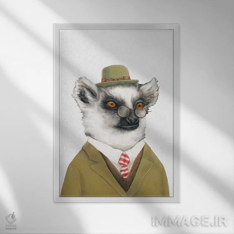 تابلو لمور اثر انیمال کرو (گروه هنری/نام هنری) - نمای قابدار سفید