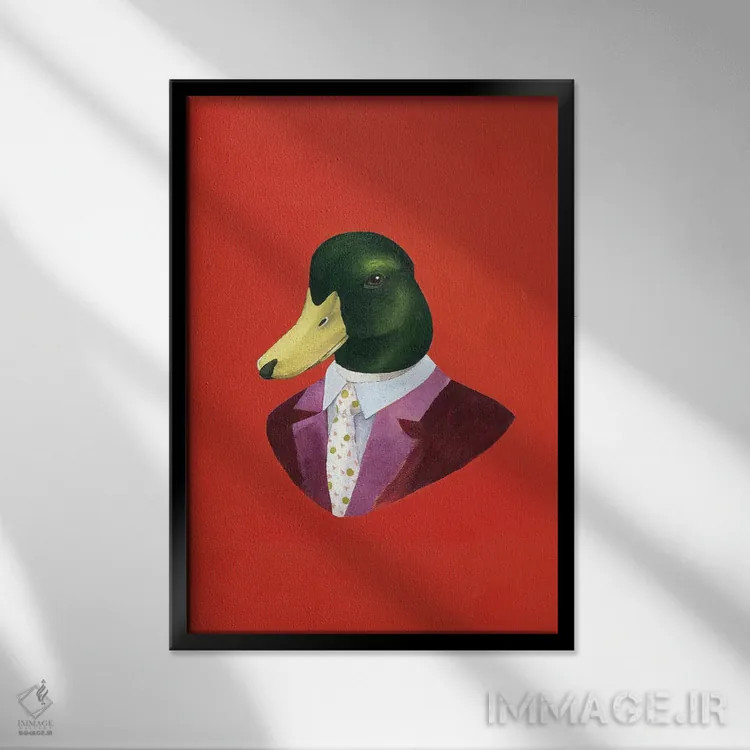تابلو اردک کلهسبز اثر انیمال کرو (گروه هنری/نام هنری) - نمای قابدار مشکی
