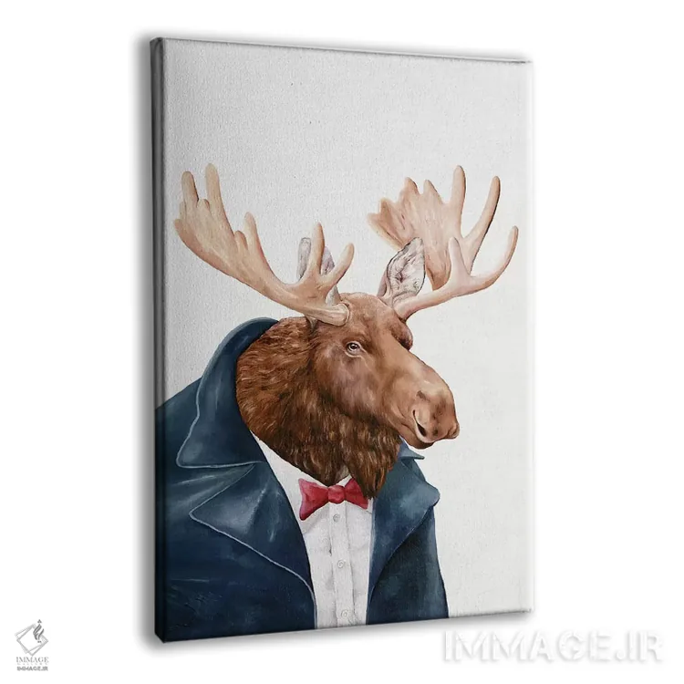 تابلو گوزن شمالی به رنگ سرمهای اثر انیمال کرو (گروه هنری/نام هنری) - نمای پرسپکتیو محصول