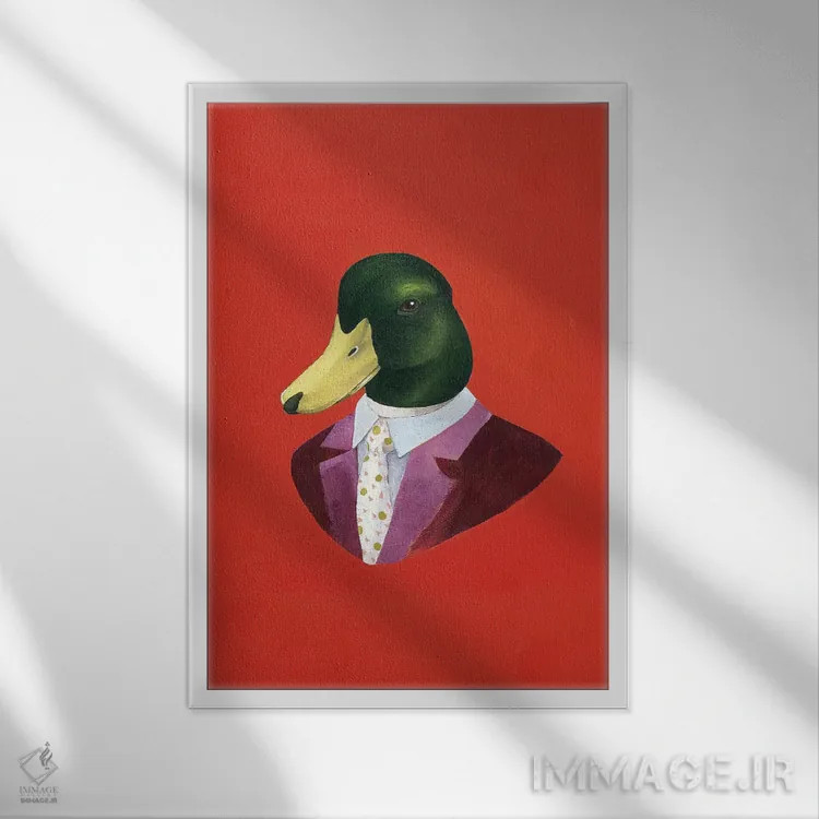 تابلو اردک کلهسبز اثر انیمال کرو (گروه هنری/نام هنری) - نمای قابدار سفید