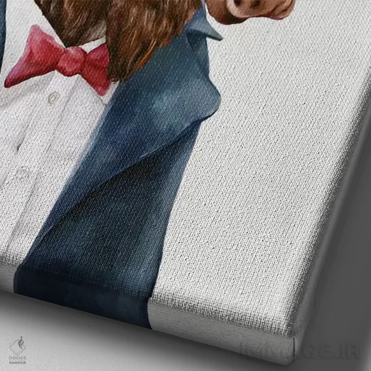 تابلو گوزن شمالی به رنگ سرمهای اثر انیمال کرو (گروه هنری/نام هنری) - نمای نزدیک بافت بوم