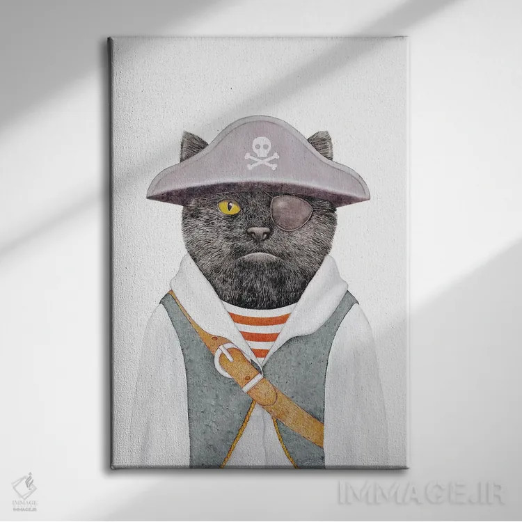 تابلو گربه دزد دریایی اثر انیمال کرو (گروه هنری/نام هنری) - نمای روبهرو روی دیوار