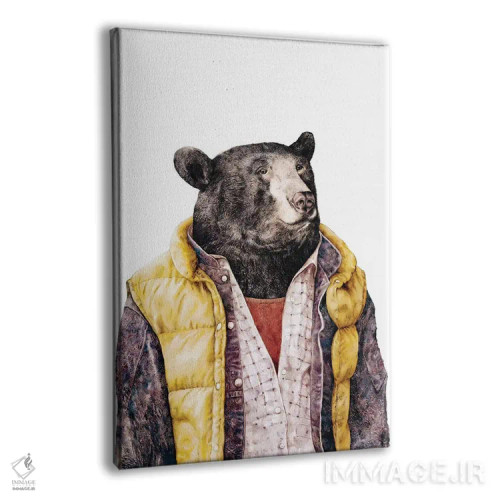 تابلو خرس سیاه طلایی اثر انیمال کرو (گروه هنری/نام هنری) - نمای پرسپکتیو محصول
