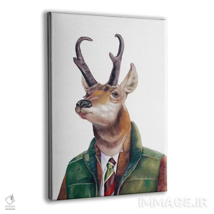 تابلو آهو شاخچنگالی اثر انیمال کرو (گروه هنری/نام هنری) - نمای پرسپکتیو محصول