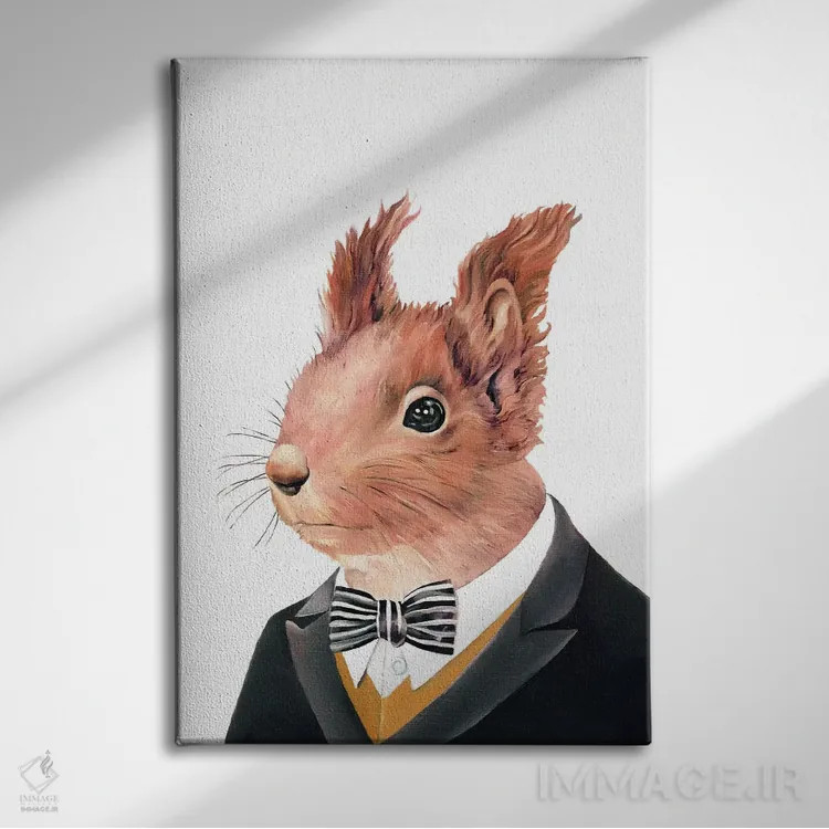 تابلو سنجاب قرمز اثر انیمال کرو (گروه هنری/نام هنری) - نمای روبهرو روی دیوار