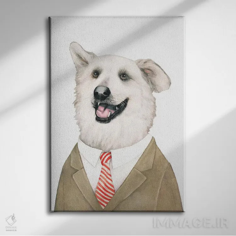 تابلو ریتریور (نژاد سگ) اثر انیمال کرو (گروه هنری/نام هنری) - نمای روبهرو روی دیوار