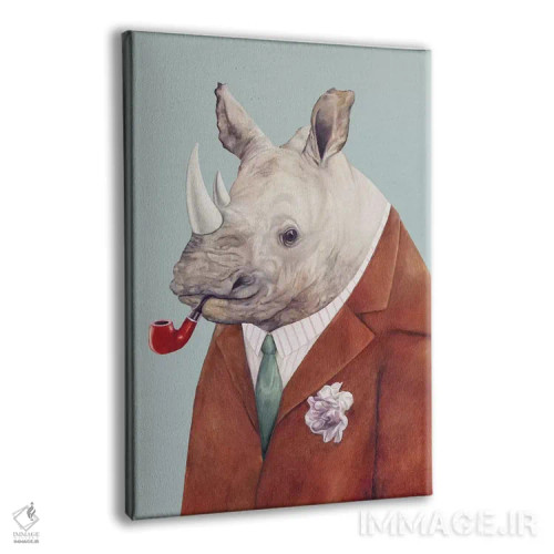 تابلو کرگدن اثر انیمال کرو (گروه هنری/نام هنری) - نمای پرسپکتیو محصول