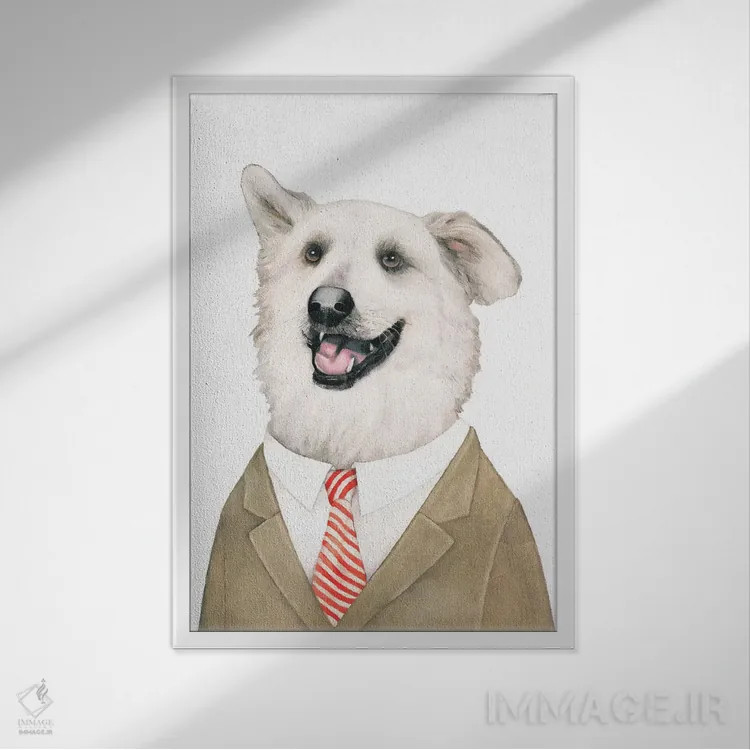تابلو ریتریور (نژاد سگ) اثر انیمال کرو (گروه هنری/نام هنری) - نمای قابدار سفید