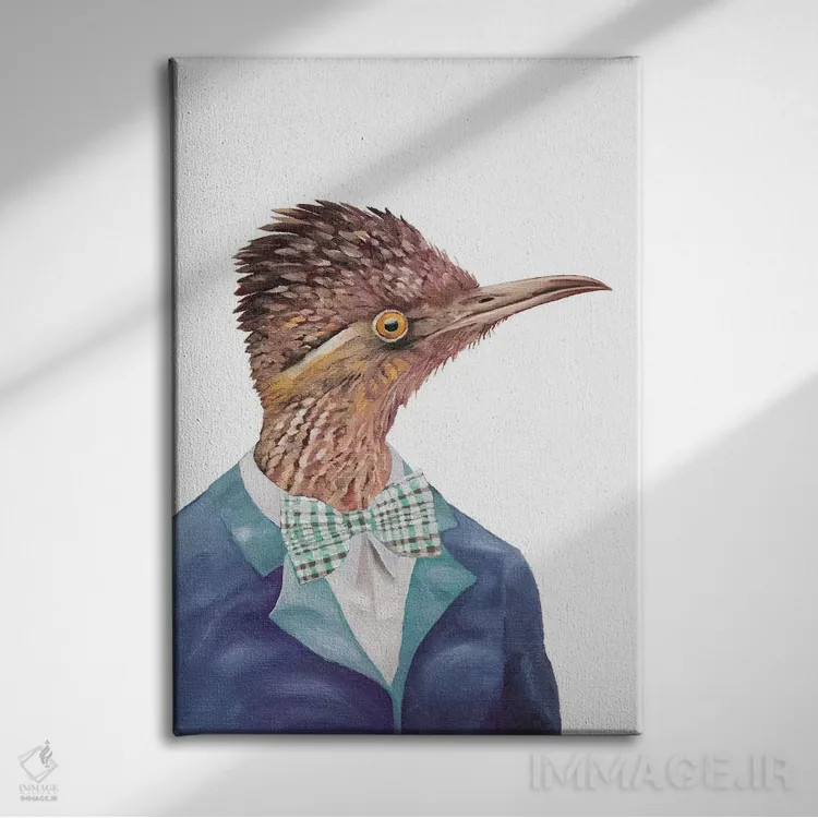 تابلو دوندۀ جاده (پرنده) اثر انیمال کرو (گروه هنری/نام هنری) - نمای روبهرو روی دیوار