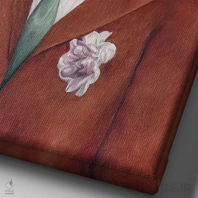 تابلو کرگدن اثر انیمال کرو (گروه هنری/نام هنری) - نمای نزدیک بافت بوم