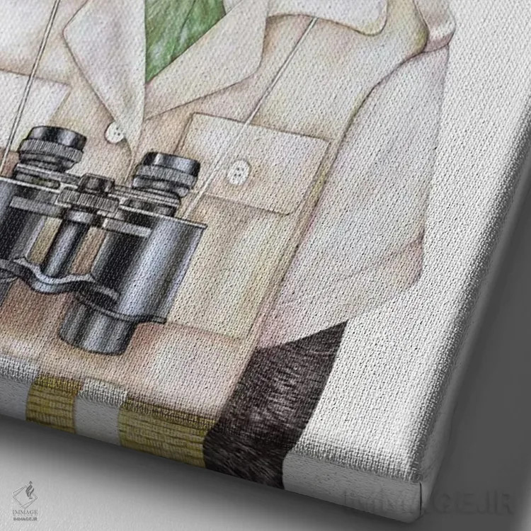 تابلو گربه سافاری اثر انیمال کرو (گروه هنری/نام هنری) - نمای نزدیک بافت بوم