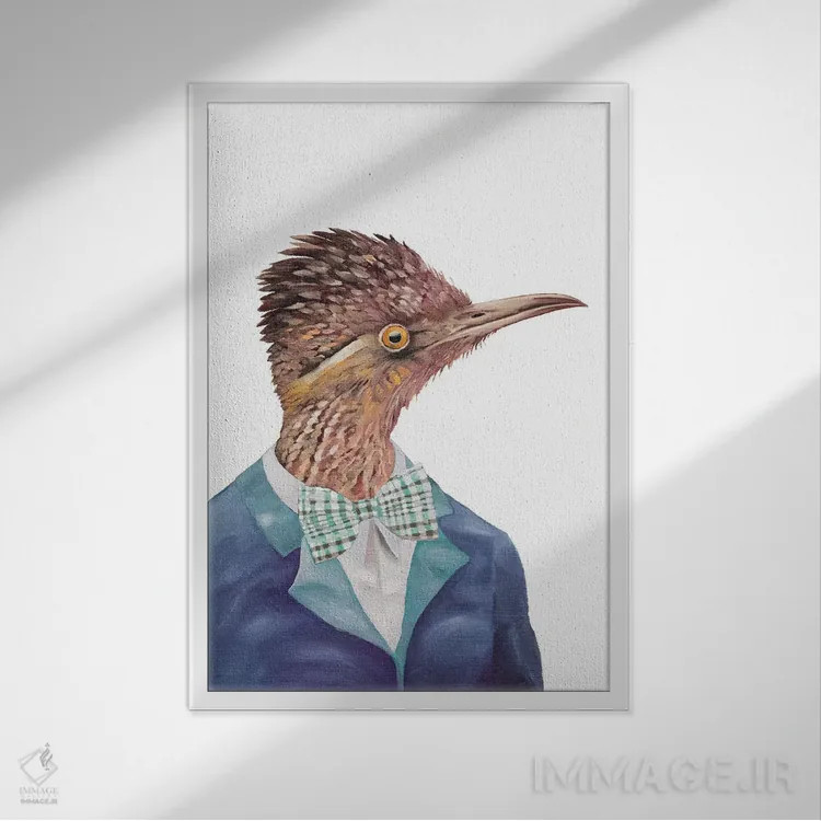 تابلو دوندۀ جاده (پرنده) اثر انیمال کرو (گروه هنری/نام هنری) - نمای قابدار سفید