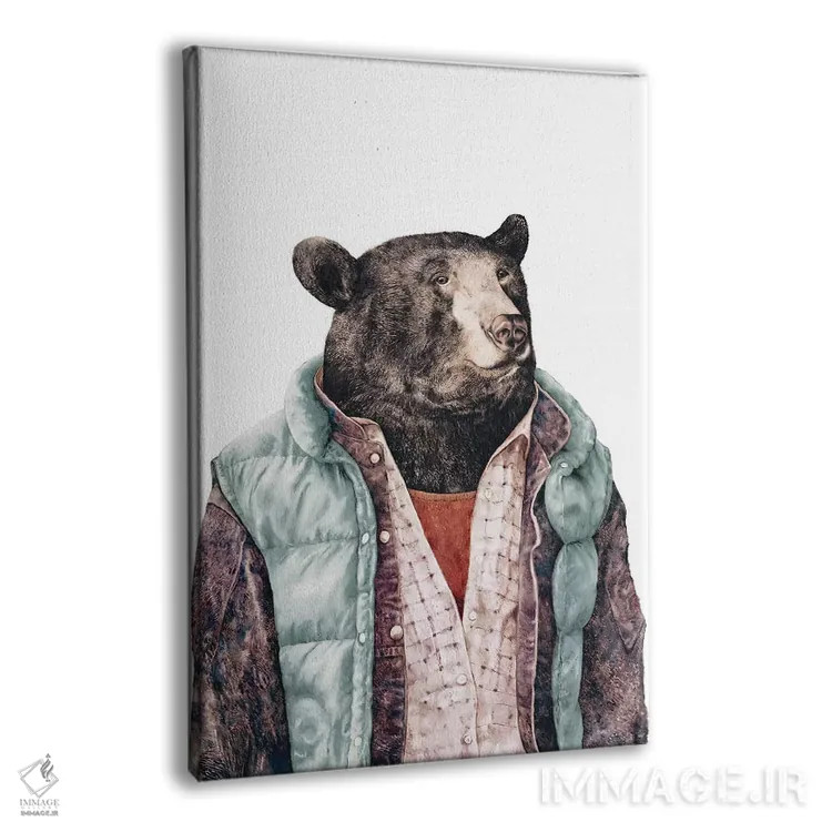 تابلو خرس سیاه سبز اثر انیمال کرو (گروه هنری/نام هنری) - نمای پرسپکتیو محصول