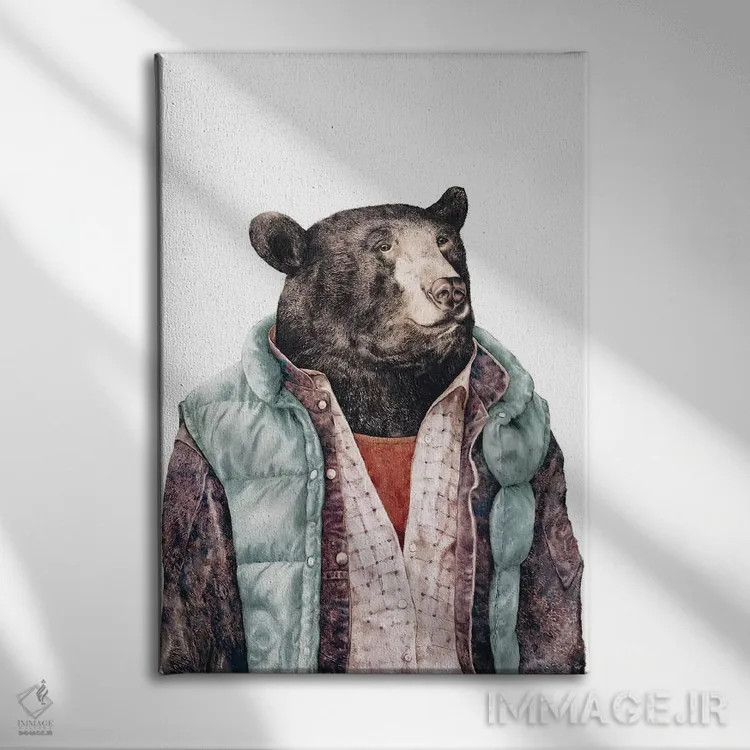 تابلو خرس سیاه سبز اثر انیمال کرو (گروه هنری/نام هنری) - نمای روبهرو روی دیوار