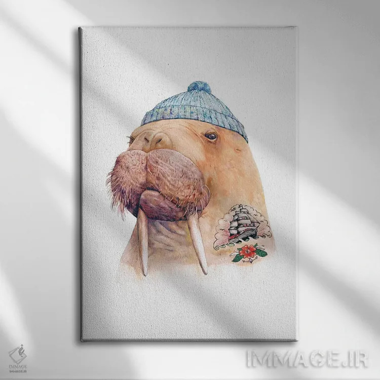 تابلو والروس خالکوبیشده اثر انیمال کرو (گروه هنری/نام هنری) - نمای روبهرو روی دیوار