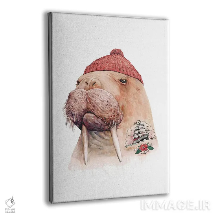 تابلو والروس خالکوبیشده قرمز اثر انیمال کرو (گروه هنری/نام هنری) - نمای پرسپکتیو محصول