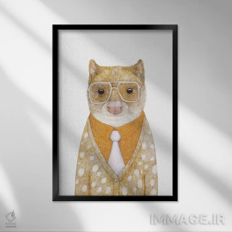 تابلو کوال لکهدار (جانور استرالیایی) اثر انیمال کرو (گروه هنری/نام هنری) - نمای قابدار مشکی