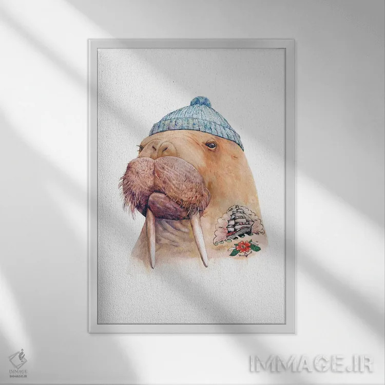 تابلو والروس خالکوبیشده اثر انیمال کرو (گروه هنری/نام هنری) - نمای قابدار سفید