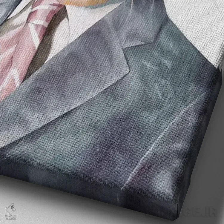 تابلو ببر اثر انیمال کرو (گروه هنری/نام هنری) - نمای نزدیک بافت بوم