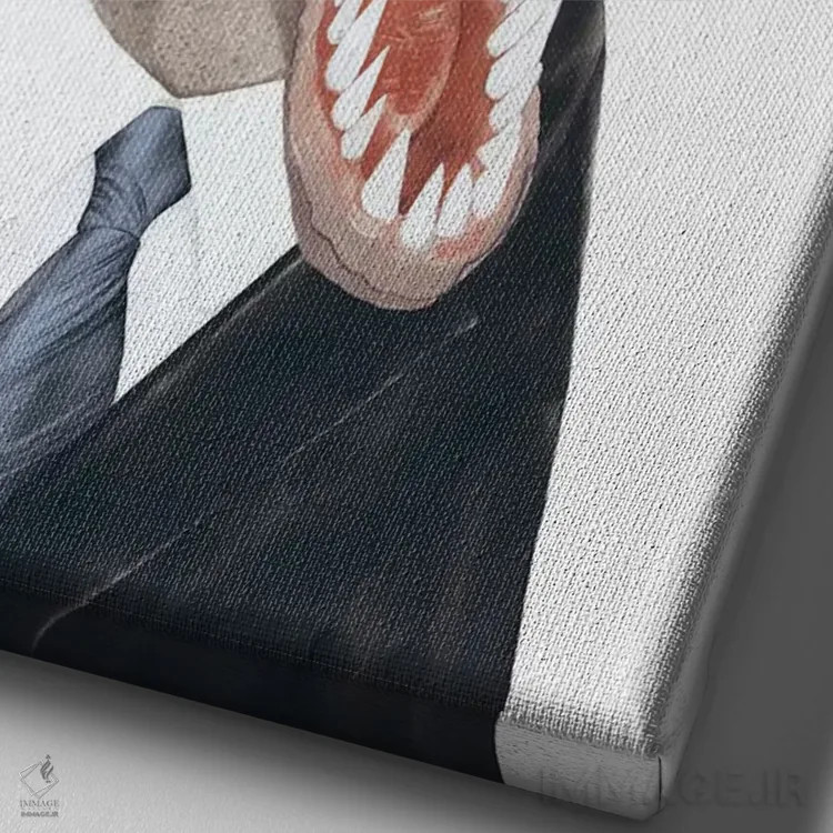 تابلو تیرانوساروس رکس (دایناسور غولپیکر) اثر انیمال کرو (گروه هنری/نام هنری) - نمای نزدیک بافت بوم