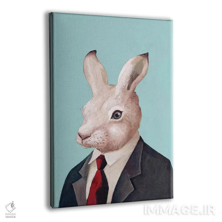 تابلو خرگوش سفید اثر انیمال کرو (گروه هنری/نام هنری) - نمای پرسپکتیو محصول
